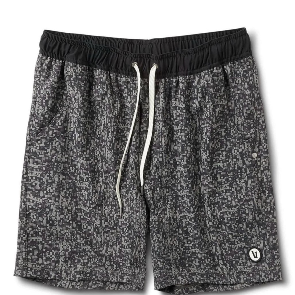 Vuori Men's Gray Pixel Print Performance Shorts